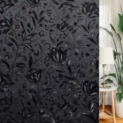 LEMON CLOUD Total Blackout Window Film Privacy Static Cling Frosted Black Win...