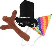 SUPVOX 1 Set Plush Doll Hat and Antler Decoration Adorable DIY Costume Accessories for Dolls Lightweight Dress Up for Cosplay and Photography Color Design