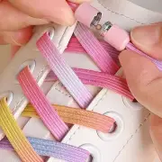 1pair No-tie Elastic Shoelaces – Colorful Pearl Buckle, Fashionable & Easy Wear