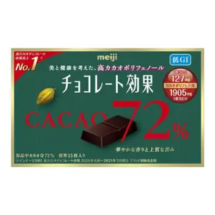 MEIJI 明治 CACAO 72% 黑巧克力 15片盒裝 75g 【5盒組】