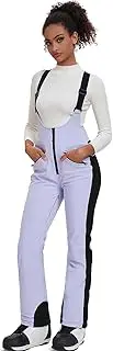 [HOUZONIY] Women's Ski Trousers Braces Trousers Outdoor Trousers Waterproof Windproof Slim Fit Overall Snow Trousers Bib Snowboard Insulated Ski Trousers Bib