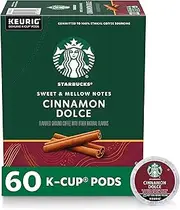 [STARBUCKS] Cinnamon Dolce Flavored Blonde Light Roast Single Cup Coffee for Keurig Brewers, 6 Boxes of 10 (60 Total K-Cup pods)