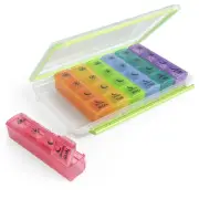 Weekly (7-Day) Case, Medicine Planner, Organizer Box, Convenient and Easy to ...