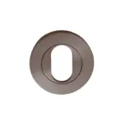 Zanda 55mm Diameter Graphite Nickel Round Oval Escutcheon