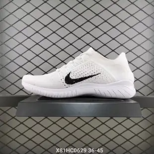 Nike Free RN Flyknit 赤足 5.0 編織 白黑 慢跑情侶鞋 831069-101