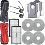 Replacement Kit Accessories Compatible with Roborock Saros 10R / G20s Ultra Robot Vacuum Cleaner Parts,Includes 1 Dual Main Brush，2 Side Brush，2 HEPA Filter，2 dust Bag， 4 Mop Cloth