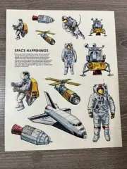 Vintage Life Cereal Outer Space Happenings Fun Stickers Sheet 1980s