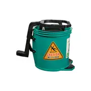 Cleanlink Heavy Duty Floor Cleaner Mop 16L Plastic Bucket Wringer w/Wheels Green