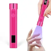 LOPHE UV Nail Lamp for Nails, Rechargeable Handheld UV Lamp with LED Screen and 10s 30s 60s Timer, Flash Cure Nail Lamp with USB Plug, Mini UV Nail Lamp, Portable Led Nail Flashlight