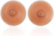 Vollence Realistic Self Adhesive Silicone Nipples Cover Diameter 8cm Reusable Attachable Self Adhesive Silicone Nipple - Bronze