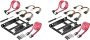 2X Dual SSD HDD Mounting Bracket 3.5 to 2.5 Internal Drive Kit Cables 2.5 Drive to 3.5 Bay Tray