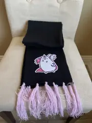 PUSHEEN Super Pusheenicorn Black Scarf with Pink Tassels Unicorn Cat NEW