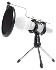Rockville RTMS21 Desktop Tripod Microphone Stand With Pop Filter + Shock Mount