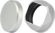 Haoge Square Metal Lens Hood for Fuji X100VI Fujifilm FinePix X100V X100F X100 X100S X100T X70 Camera Accessories Silver LH-X54W+Cap-X54W Lens Shade with Cap and 49mm Adapter Ring