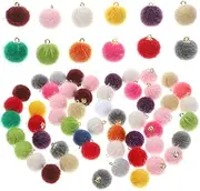 BEBEMOKO 60pcs Alloy Polyester Poms Charms Pendants Charms Bulk Spacer Beads for Jewelry Making