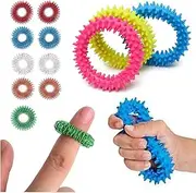 mciskin Spiky Sensory Finger Acupressure Ring Set,Spiky Sensory Ring/Bracelet Fidget Toy,Fidget Toy Relieves Stress Reducer, ADHD, Anxiety, and Autism(13PCS)