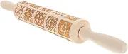 GRIRIW Wooden Rolling Pin Flour Roller for Pastry Baking Roller French Fudge Lattice Pattern