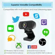 1080i Full HD USB Webcam PC Desktop & Laptop Web Camera Microphone/FHD 2K Live