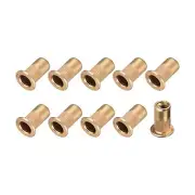 50 x Rivet Nuts M5 Carbon Steel Zinc Plated Threaded Insert Nuts Gold Tone