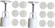 BRIGHTFUFU 2 Set Round Mooncake Moulds Sugarcraft Decoration Tool for Baking Unique Designs for Moon Cakes for Home Bakery Festival Celebrations