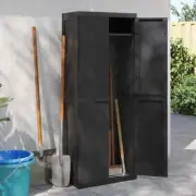 Outdoor Storage Cabinet Garden Patio Sheds Tool Shelf Cupboard Black 65x37x165cm