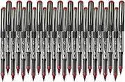 Gullor Vision Stick Fine Point Rollerball Pens, 0.5mm Liquid Ink Quick-Drying Pens for Writing, Red Ink - Pack of 24