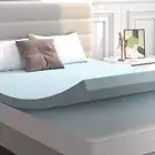 Full-Size 4-Inch Thick Light Blue Memory Foam Mattress Topper – Cooling Comfort