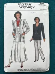 80s Vogue Pattern 9791 Ladies Suit Size 14 16 18 Uncut Factory Folded