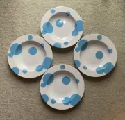 Lenox CIRC BLUE Pasta Rim Soup Bowls Set of 4 Brand New With Tags Excellent