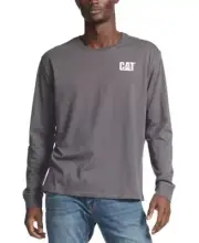 Caterpillar Men's Built To Last Long Sleeve Tee in Magnet Gray-2XL