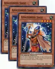 3 X YU-GI-OH AMAZONESS SAGE 1ST ED STAR FOIL MINT BP01-EN212