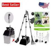 Durable 39.3" Dog Poop Collector with 20 Waste Bags & Metal Hook for Clean Yards
