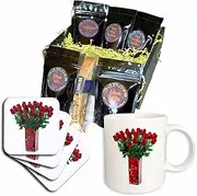 3dRose cgb_4915_1 Valentines Day Roses-Coffee Gift Basket, Multicolor