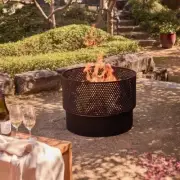 Firepit Fire Pit Large Designer Round Rust Finish Steel Outdoor