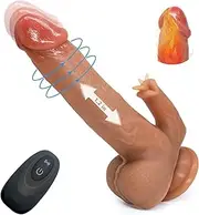 Realistic Vibrating Thrusting Dildo Vibrator Adult Sex Toy for Women 7 Thrusting & Rotation 10 Vibration & Licking Modes - 8.5" Heating Dildo with Strong Suction Cup