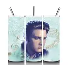 20oz SKINNY STAINLESS STEEL TUMBLER Cup Mug . Young Elvis Presley Music