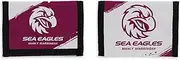 NRL Manly-Warringah Sea Eagles Sports Nylon Wallet, Maroon White, 13 x 9cm, Single Unit