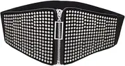 [LIFKOME] 1Pc Wide Waist Cinch Belt Elastic PU Waistband with Rivets Fashionable Dress Accessory for Women Comfortable Fit for Various Waist