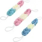 3 Pack Long Bath Loofahs with Rope Handles, Exfoliating Back Scrubber Bath Showe