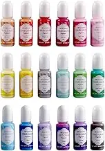Miraclekoo 18 Colors Epoxy Resin Pigment Opaque Liquid UV Resin Dye Colorant, 0.35oz Each