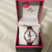 BETSEY JOHNSON "HOTTIE" RED STRAP WATCH. NEW