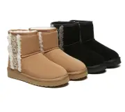 AUSTRALIAN SHEPHERD® UGG Boots Sheepskin Wool Shearling Lined Ankle Mini Darby - Chestnut / AU Ladies 8 / AU Men 6 / EU 39