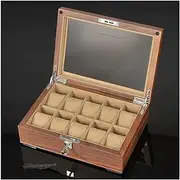 Watch Display Box Wooden Watch Storage Box Wooden Watch Display Storage Box Large Capacity Watch Storage Box Watch Cases for Men (Color : A) FANDIAO