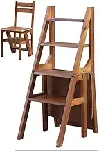 Outdoor Home Dual-Purpose Step Stool,Step Ladder New Four-Layer Ladder Chair Modern Dual-Use Ladder Dining Chair,a
