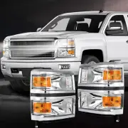 Pair For 2014-2015 Chevy Silverado 1500 Headlights Left+Right 14-15 Headlamps (for: Chevrolet)