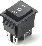 HAODEE 1pcs DIY Rocker Switch Power Switch Boat 3 Position 6Pin Button Latching with Lamp Light KCD4 16A 250VAC/ 20A 125VAC On-Off-on (Size : Red)