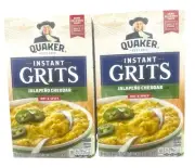 QUAKER Instant Grits Jalapeño Cheddar - TWO Boxes - 11.8oz Each / 24 Packets