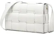 [HROECHY] Woven Crossbody Bags for Women Small Shoulder Cassette bag White Purse