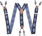[HAMKVBPR] Mens Braces Tuxedo Trousers Pant Rhombus Braces Mens Suspenders Suspenders for Trousers
