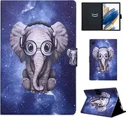 Case for Samsung Galaxy Tab A8 10.5 2021 (SM-X200/X205/X207) - Ultra Thin PU Leather Smart Cover Protective Flip Case for Samsung Tablet 10.5 Inch 2022, Elephant